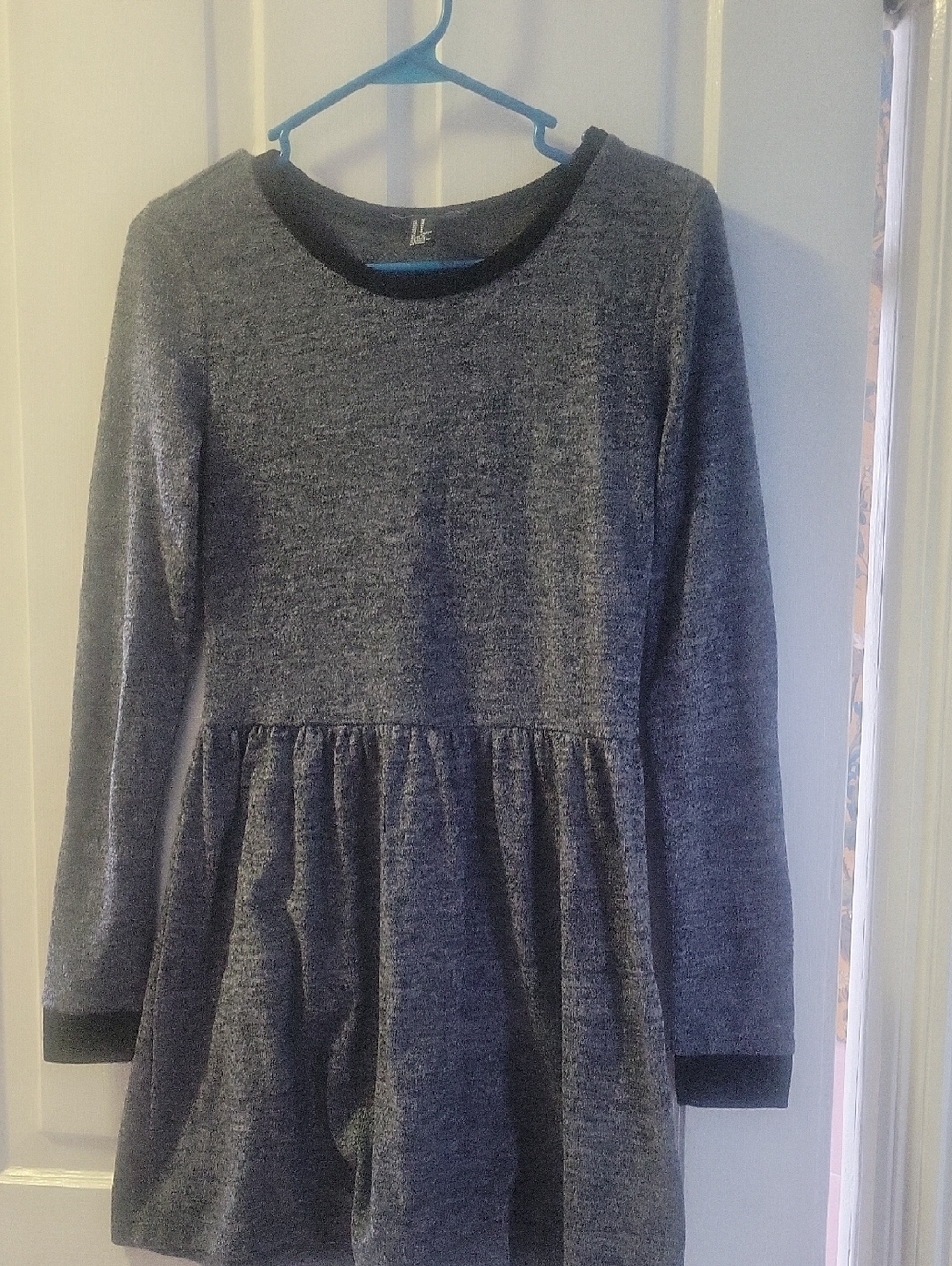 Forever 21 Gray Long Sleeve Peplum Dress